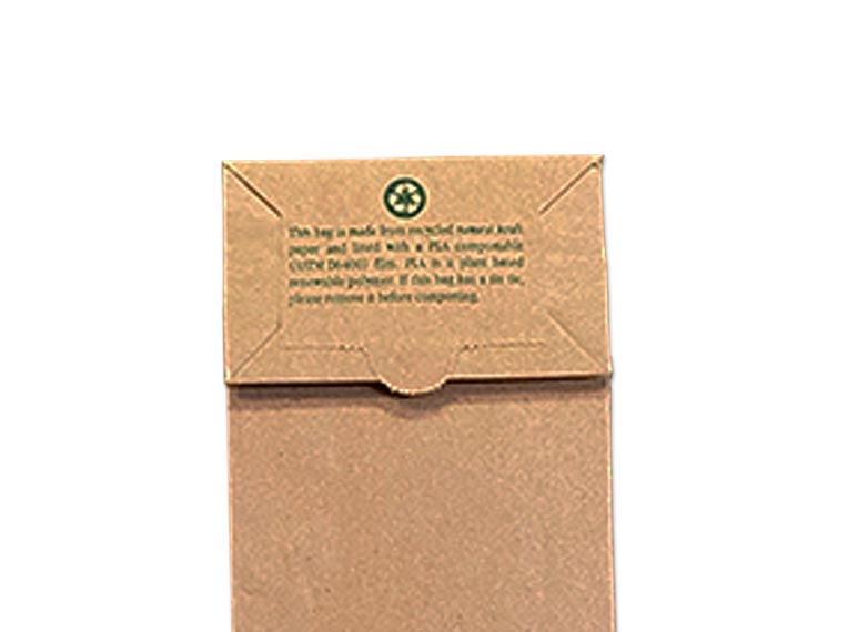 Plain brown paper bag with tin-tie closure