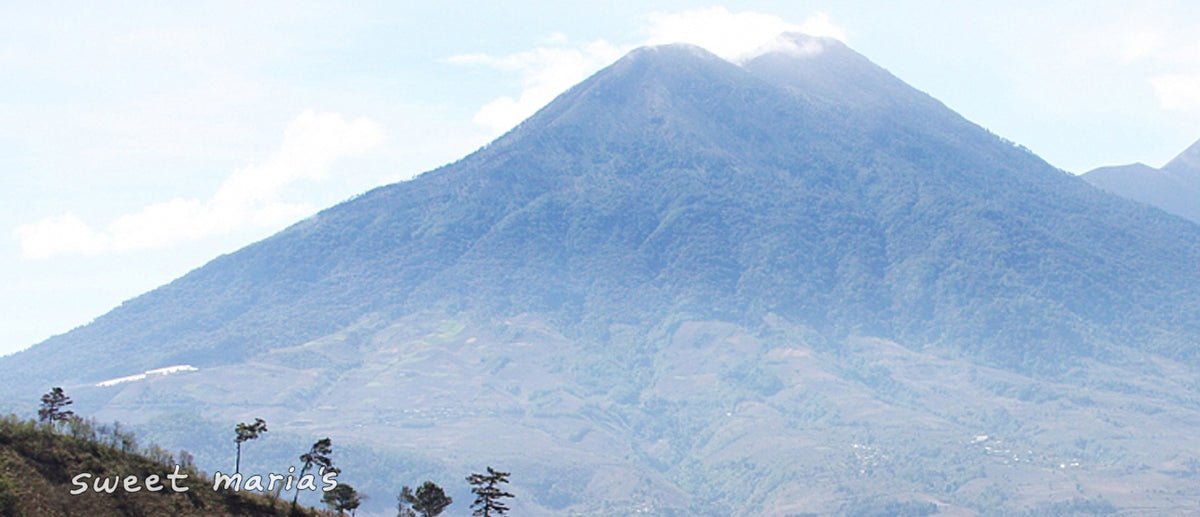 The awe-inspiring Acatenango volcanos and it's two peaks (Pico Mayor and Yepocapa), part of the Sierra Madre mountain range, and can be seen from the city of Antigua, Guatemala.