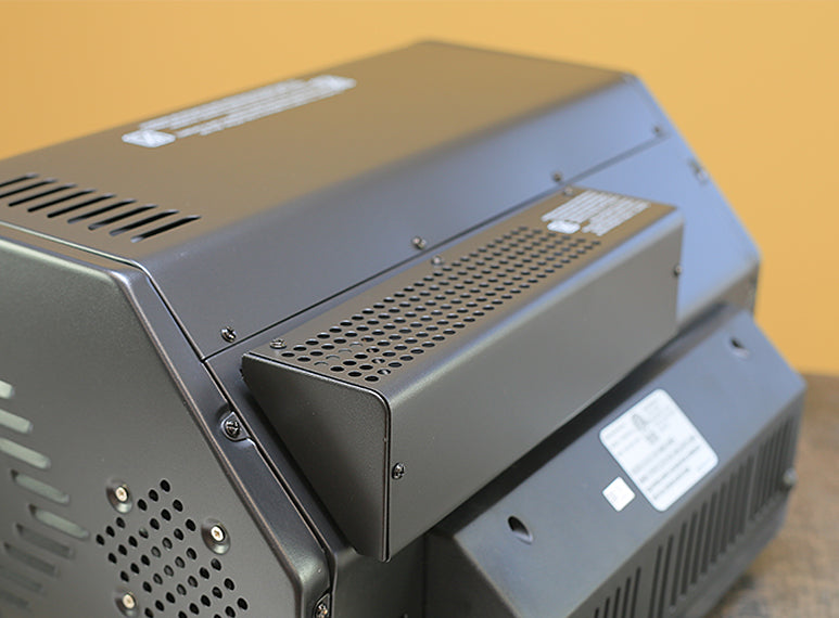 Rear view of the Behmor 2000AB Plus electric coffee roaster. 