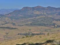 A patchwork of coffee and other crops paint a beautiful picture on the rolling hills of the Mantiqueira de Minas mountain range.