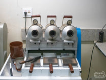 Pinhalense three barrel sample roaster at the cupping lab of the exporter who we bought Dalila's coffee from. 