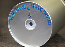 The valve under the tin
