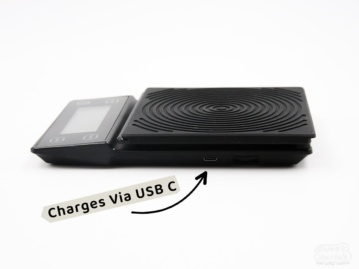Size of the Digital Coffee Scale is 5.9" x 5.1" x .9"