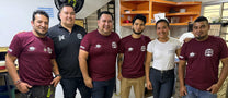 The El Bombo cupping lab team, with John, the founder 3rd from left. 