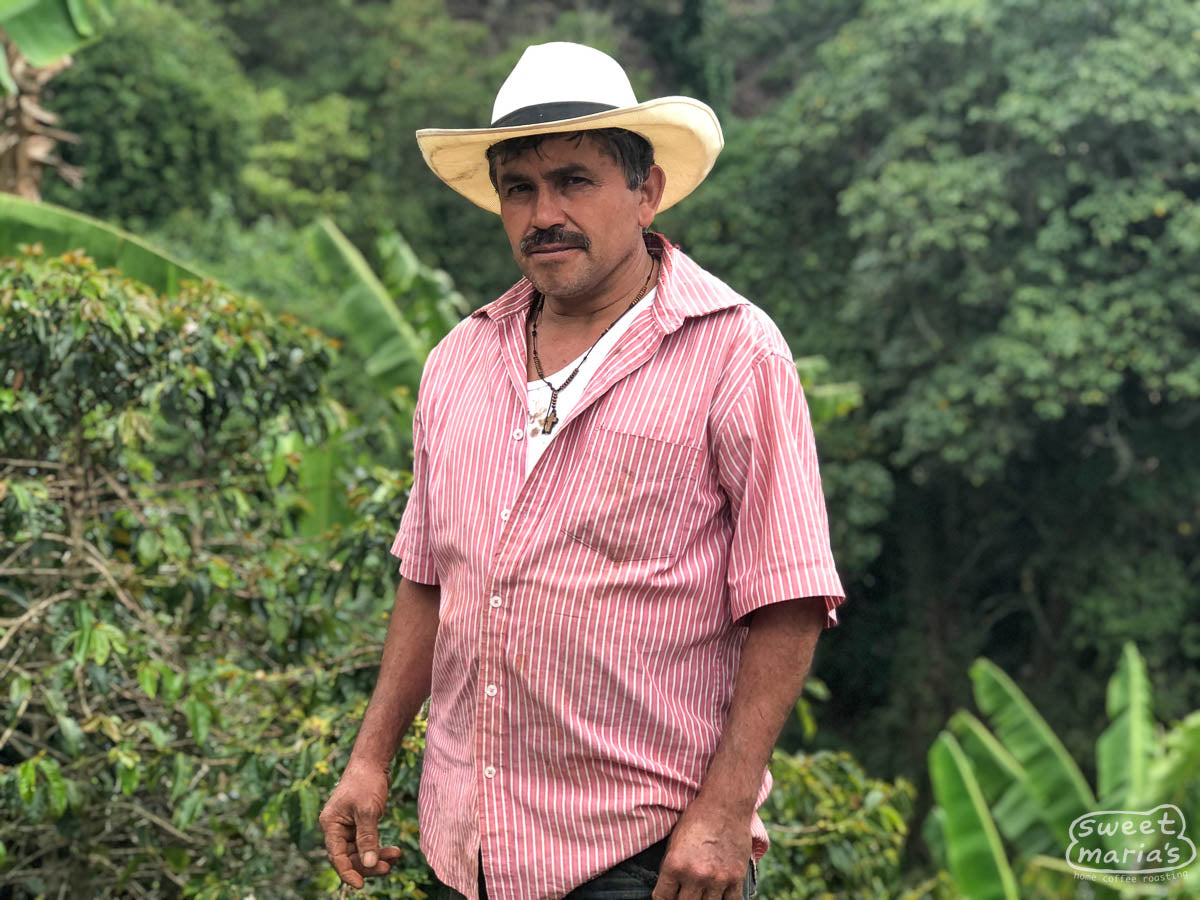 Alexander Mancilla poses for a photo at his coffee farm in Cajamarca