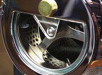 Detailed view of the metal roasting drum