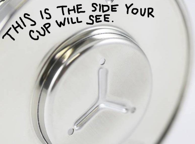 Bottom view - this is the side your cup will "see"
