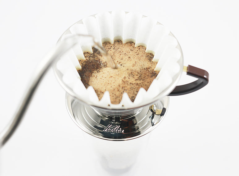 Large Wave 185 Stainless Steel Dripper by Kalita