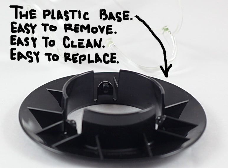 The plastic bas is easy to remove