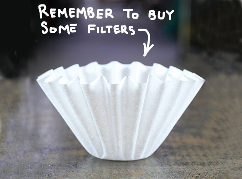 A glass handle on the side of the dripper protects from burns