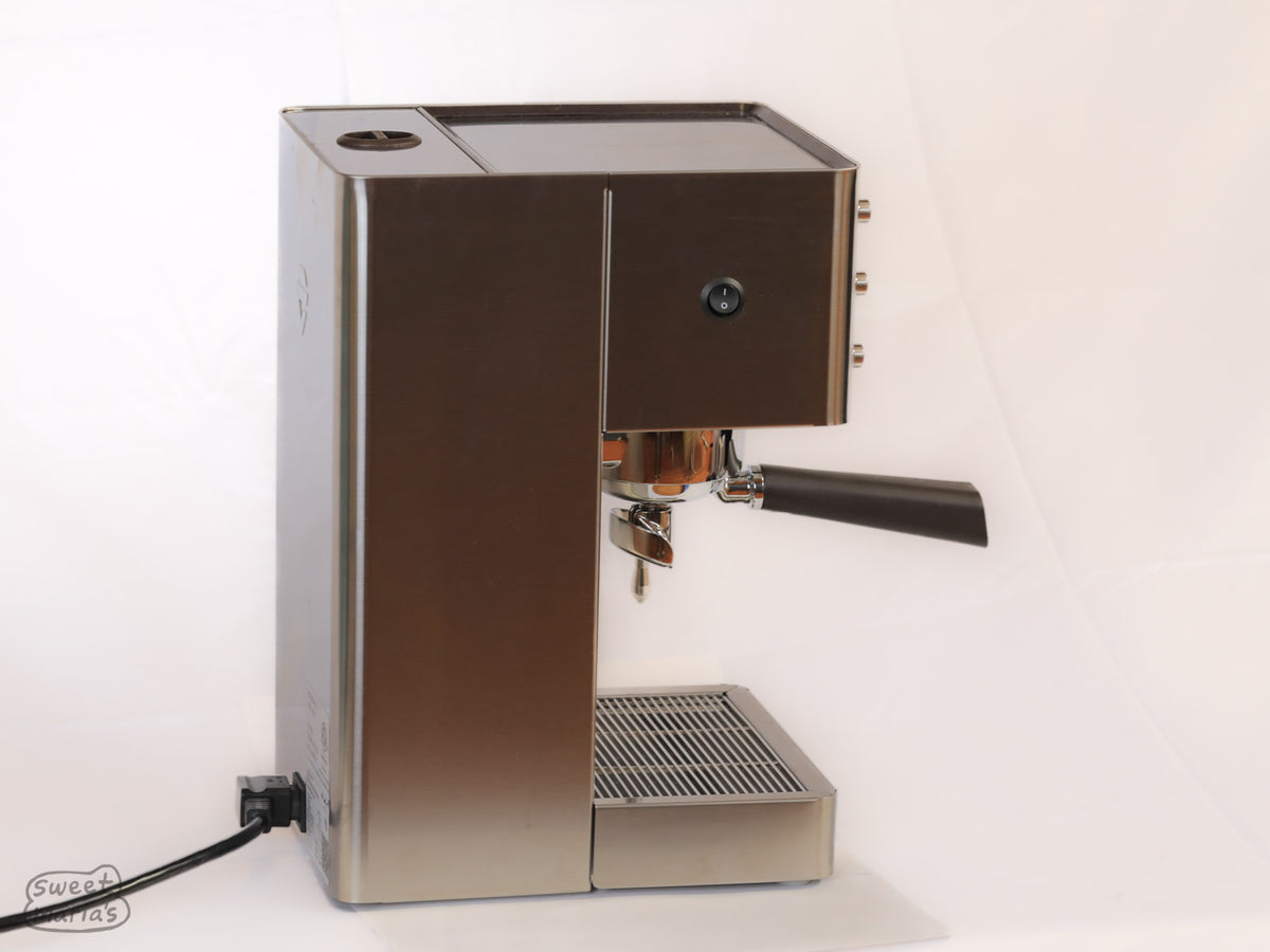 Detail of coffee handle spout. Because Victoria uses the 58 mm standard baskets