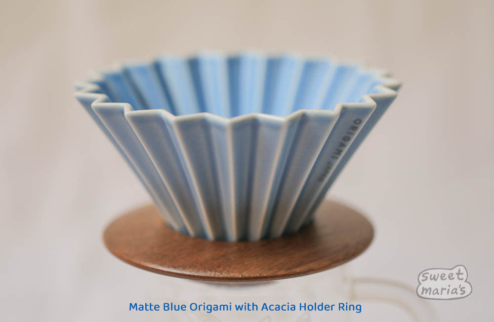 The Origami Ceramic Coffee Dripper, Size Medium, can use Hario V60 or Kalita Wave type filters