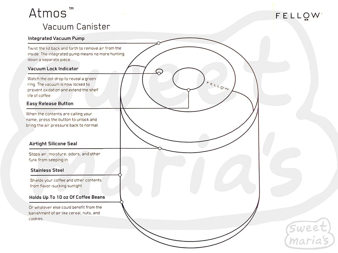 We also carry the black stainless steel version: Fellow Atmos Vacuum Coffee Canister .7L 