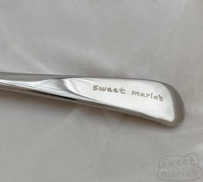 Sweet Maria's Thumbs Up Stainless Steel Cupping Spoon handle detail