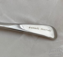 Sweet Maria's Thumbs Up Stainless Steel Cupping Spoon handle detail