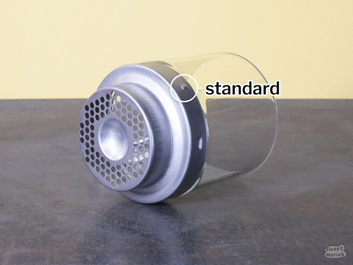 The standard roast chamber has vertical tabs.