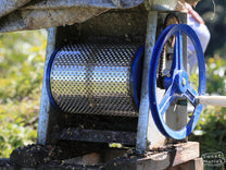 Hand-crank pulper used to remove the cherry from the green coffee seed. Sulawesi, Bone region.