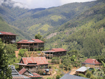 The town of Angin Angin, home to several small coffee producers, and where the farmer group behind this coffee are from. Enrekang, Sulawesi.