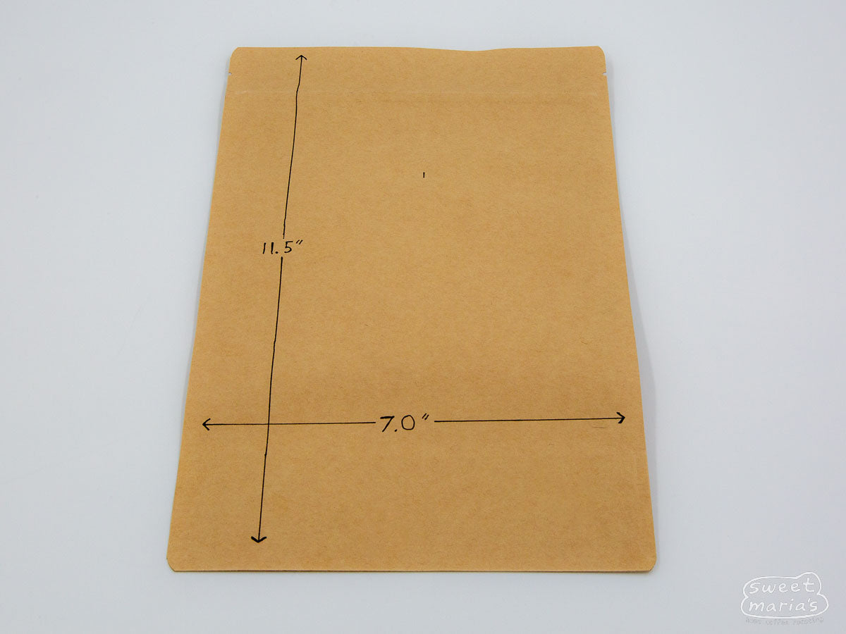 1lb stand up pouch shown with dimensions.