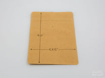 1/2lb stand up pouch shown with dimensions.