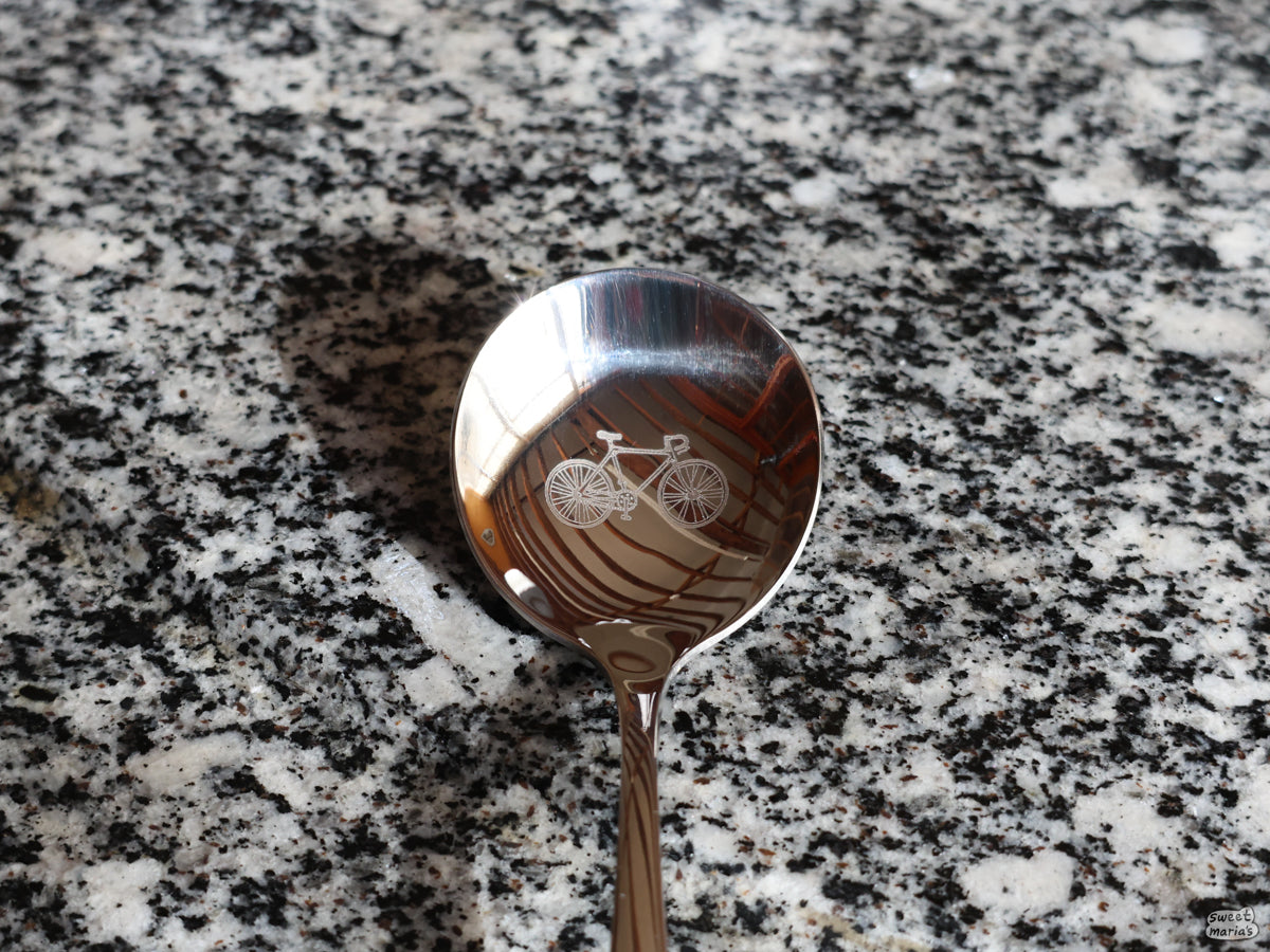 The laser-etched design was inspired by a inspired by a vintage Schwinn Paramount road bike.