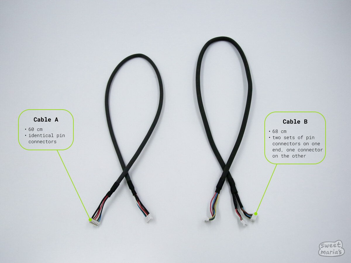 A side-by-side comparison of Cable A and B.