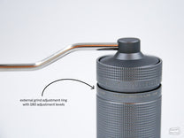 The Easy Adjust Hand Grinder with SS Burrs - Silver has a total of 180 adjustment levels.