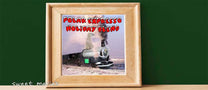 The Polar Expresso train powered by a steaming Hot Top coffee roaster.