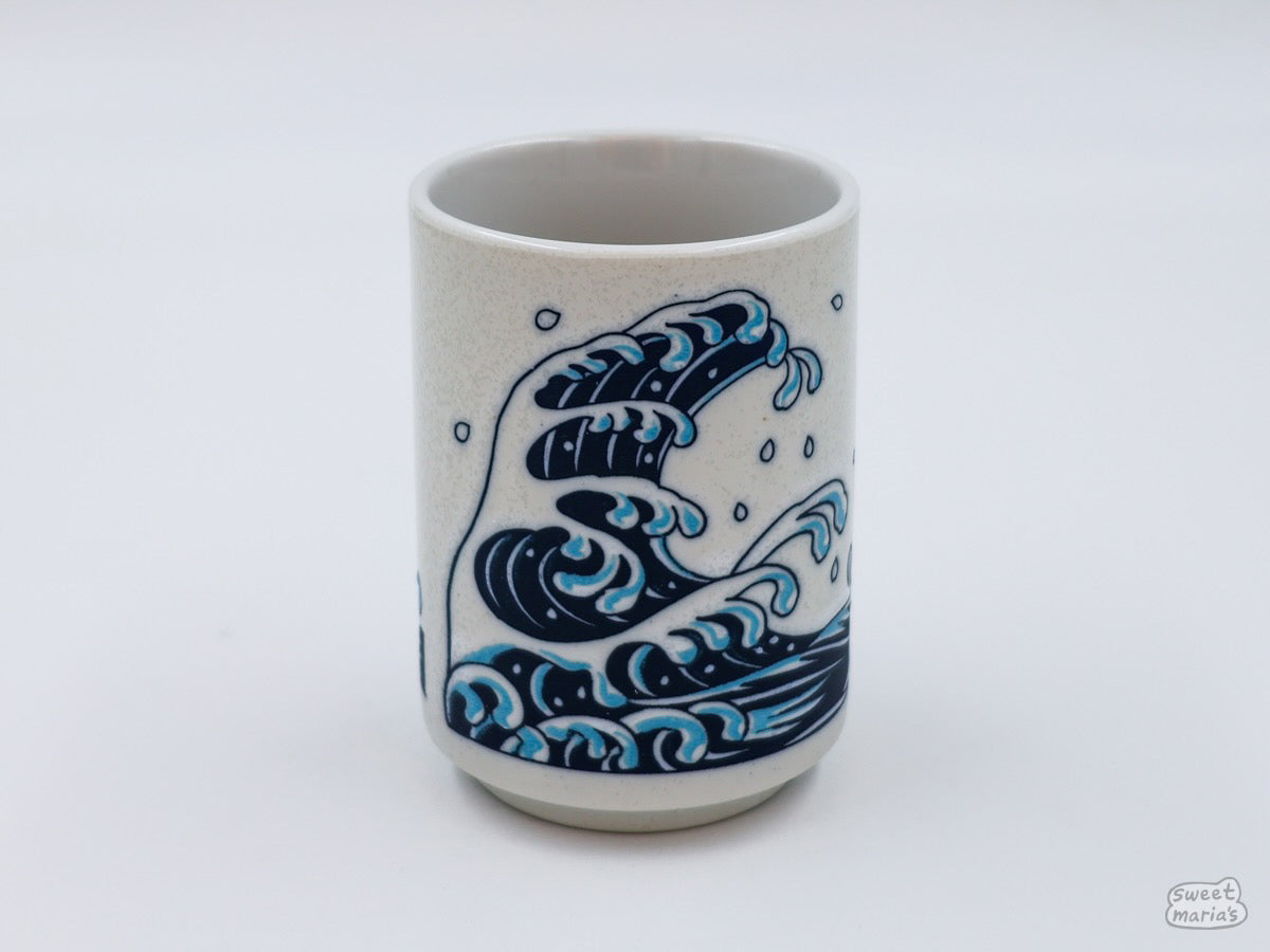 The Red Seabream & Waves Cup evokes Hokusai's famous woodblock print