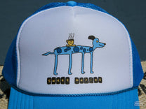 A close up of the Blue Chucho Summer Camp Hat. 