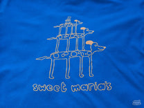 A closeup of the "tres chuchos" graphic that features on a number of the jute bags we receive.