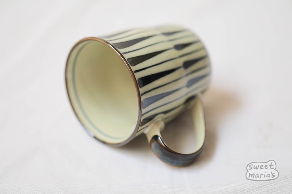 Detail of Tokusa Pattern Mug from Japan - a traditional design invoking horsetail plant 