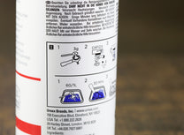 Instructions on the back of the canister