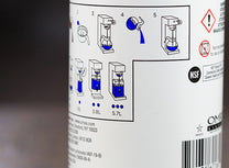 Instructions on the back of the canister