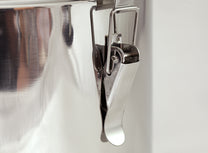 A stainless steel handle is wrapped in heat-insulating rubber